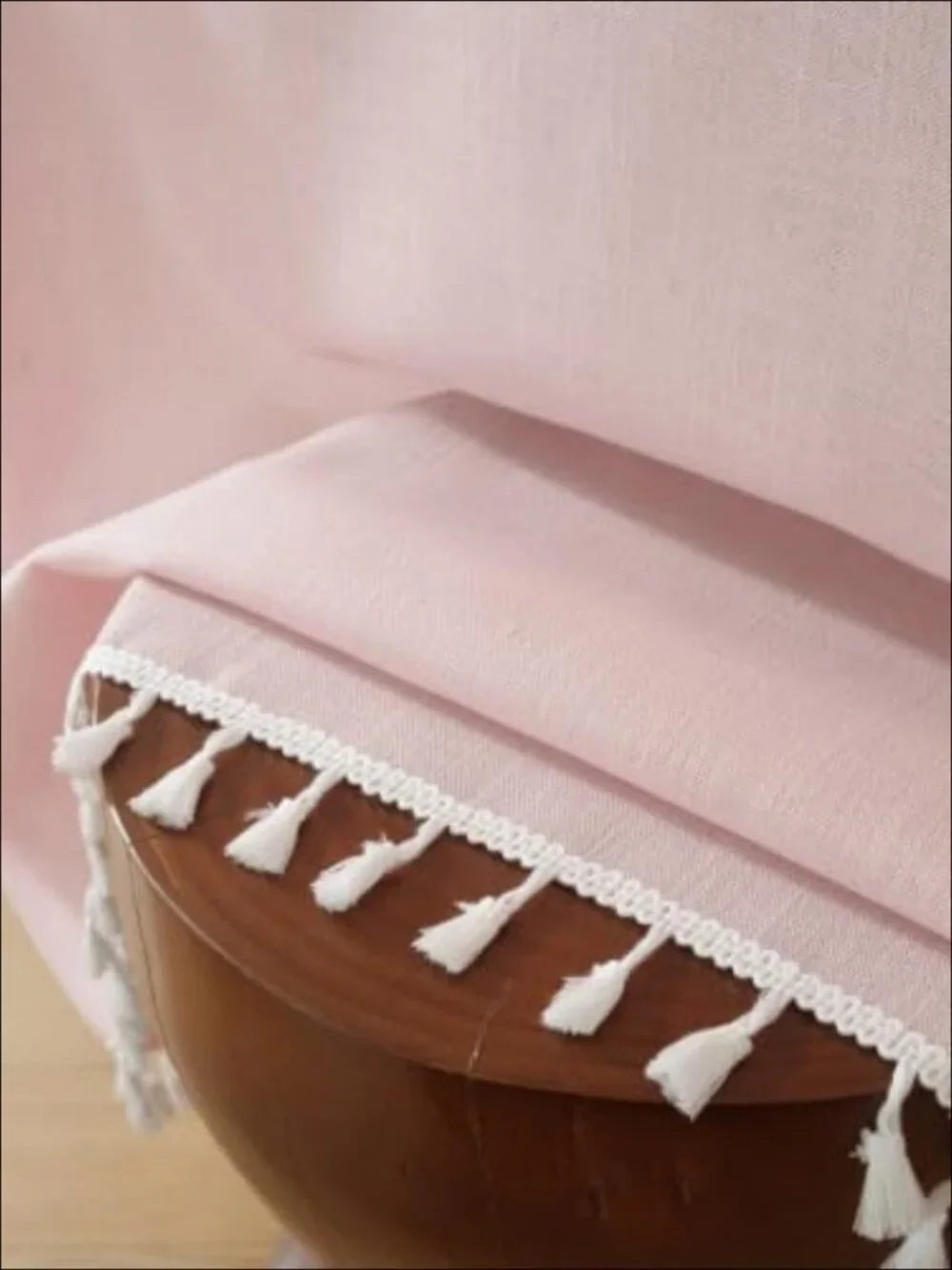 Laolitou Rectangle Tablecloth with Tassels 55x90 Inch Rustic